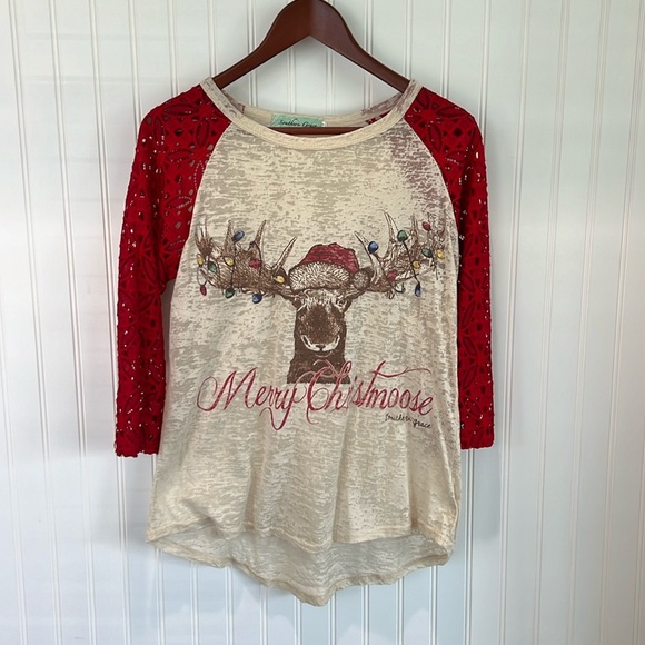 Southern Grace Tops - Merry Christmoose Burnout Shirt